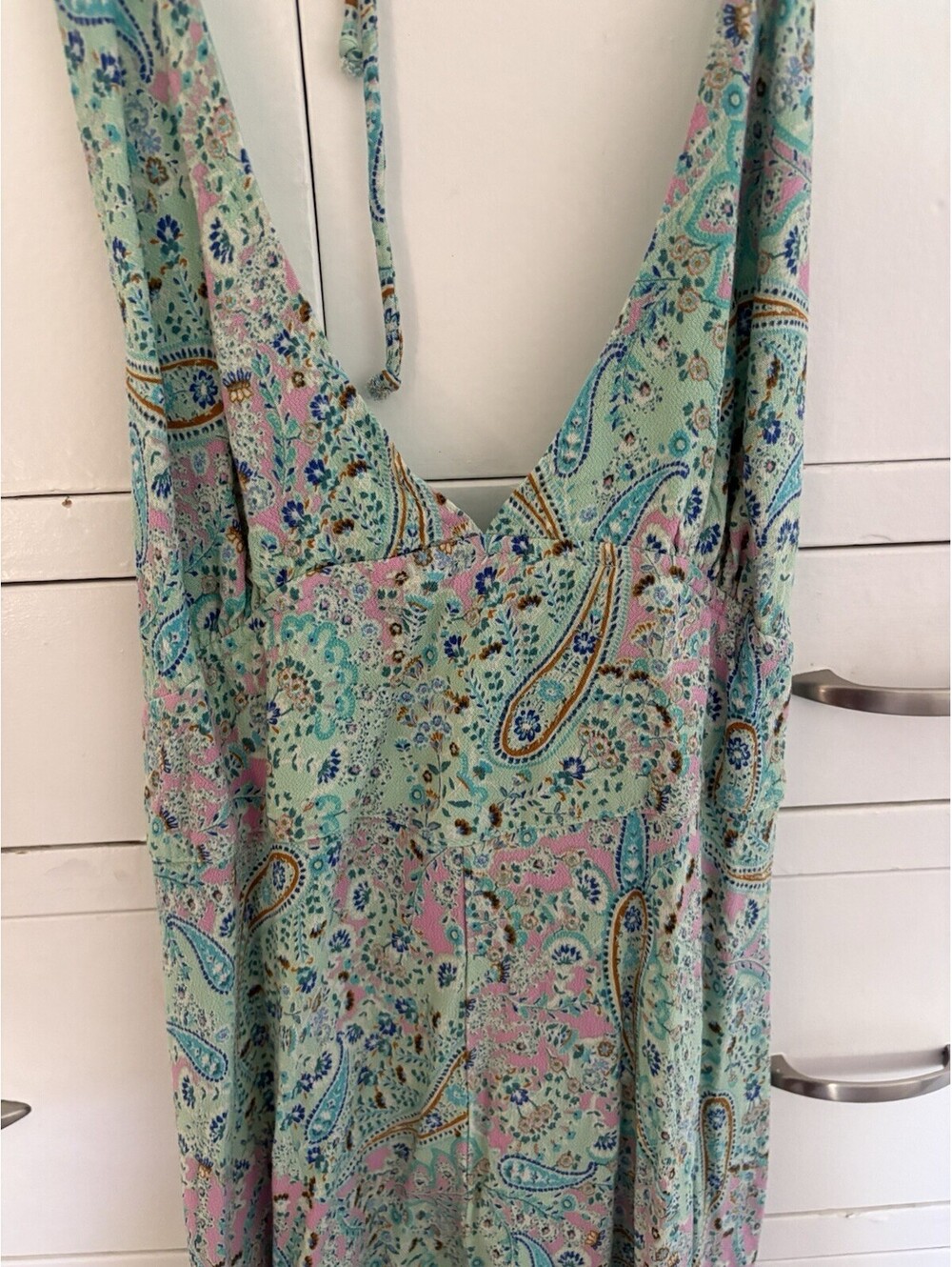 Style to Moon Paisley Turqoise Dress Size Small Excellent Condition Boho Summer